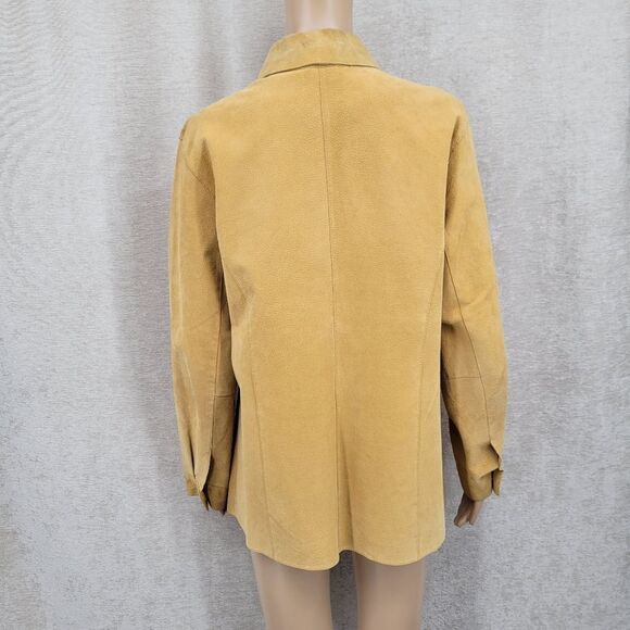 Marsh Landing Tan Leather Button Down Shirt Jacket Schaket - Picture 6 of 14